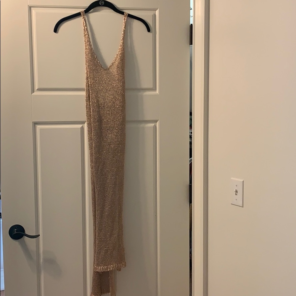 Mesh rose gold dress